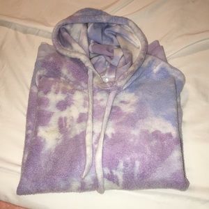 Soft Serve cloud hoodie - purple blue white tye dye